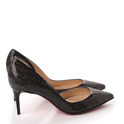 Christian Louboutin Patent Glitter Galupump 70 Pumps 35.5 Black Gold 4 of 9
