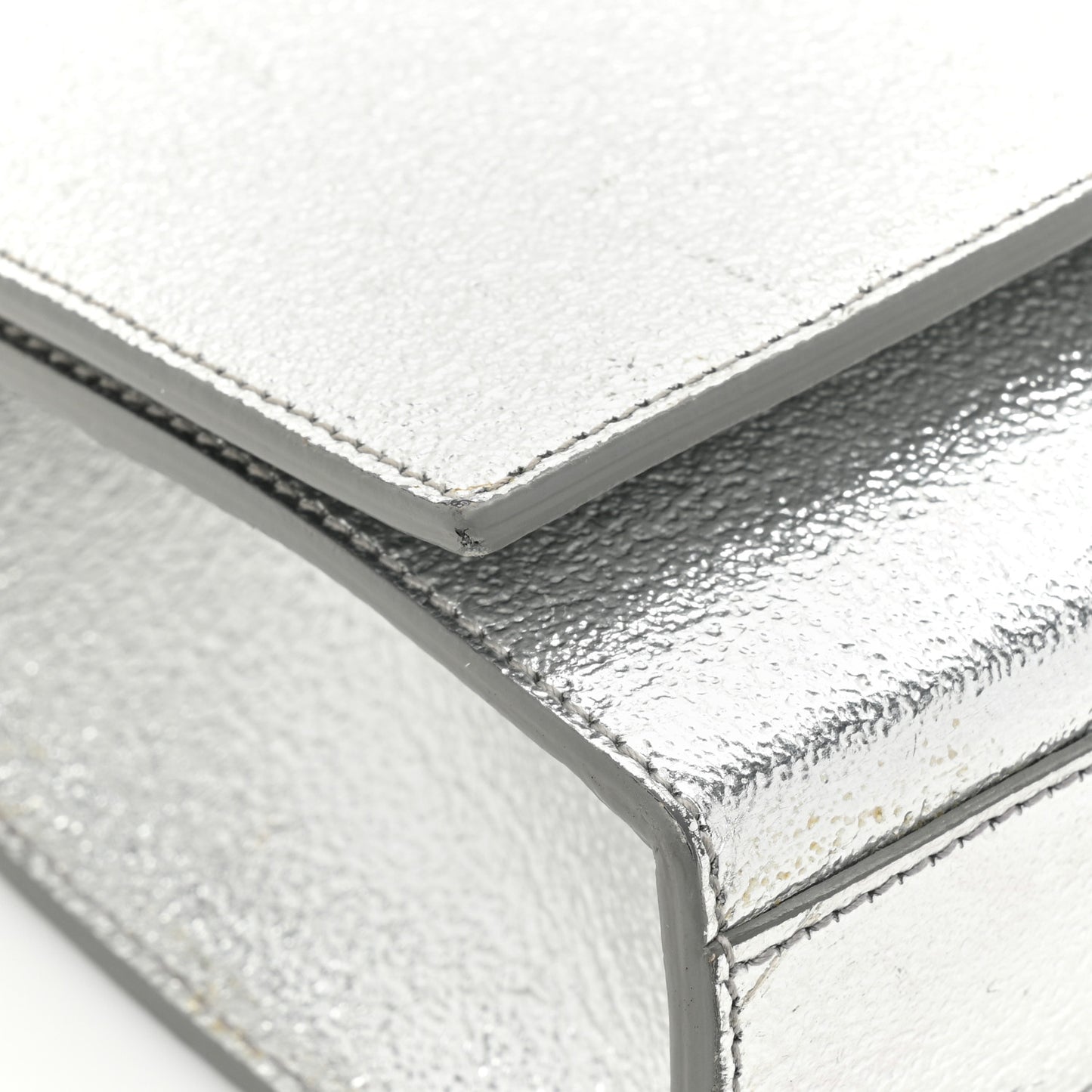 Metallic Calfskin Medium Classic Monogram Kate Satchel Platine