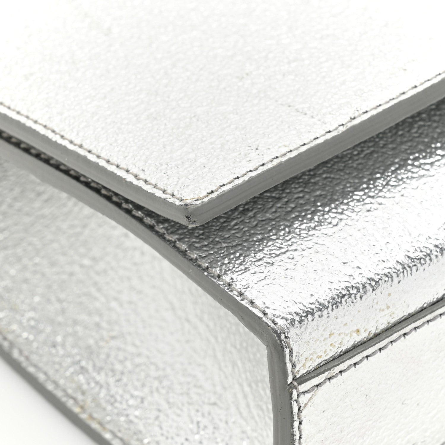Saint Laurent Metallic Calfskin Medium Classic Monogram Kate Satchel Platine 13 of 18