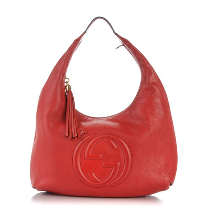 Gucci Pebbled Calfskin Large Soho Hobo Red 1 of 11