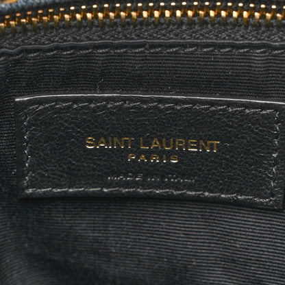 Saint Laurent Denim Quilted Medium Loulou Puffer Monogram Chain Satchel Blue Cinnamon 6 of 10