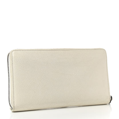 Balenciaga Agneau Classic Hardware Continental Zip Around Wallet White 3 of 11