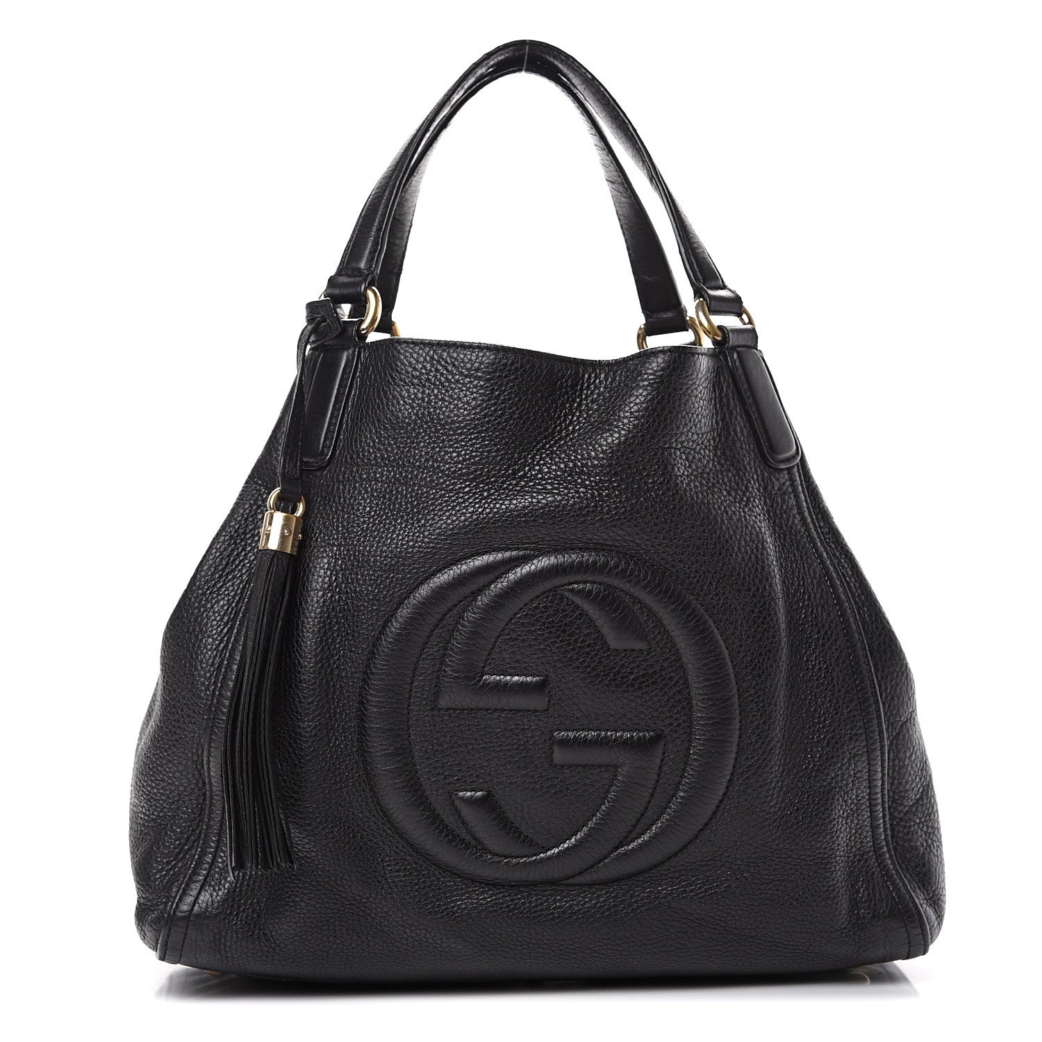 Gucci Pebbled Calfskin Medium Soho Shoulder Bag Black 1 of 18