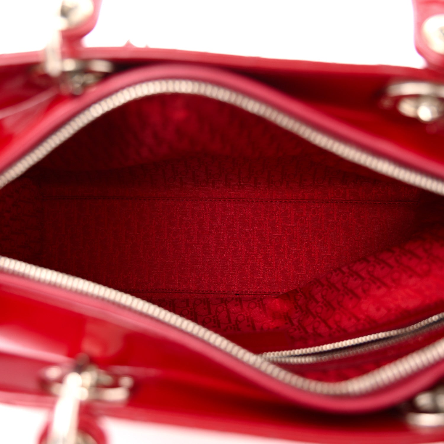 Christian Dior Patent Cannage Large Lady Dior Red 7 of 10