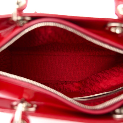 Christian Dior Patent Cannage Large Lady Dior Red 7 of 10