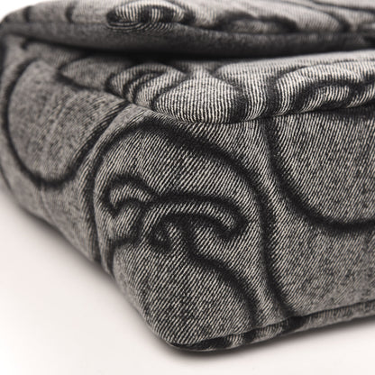 Chanel Denim Embossed CC Logo Print Jumbo Single Flap Grey Black 9 of 10