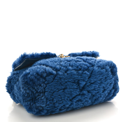 Chanel Shearling Sheepskin Medium Chanel 19 Flap Blue 4 of 10