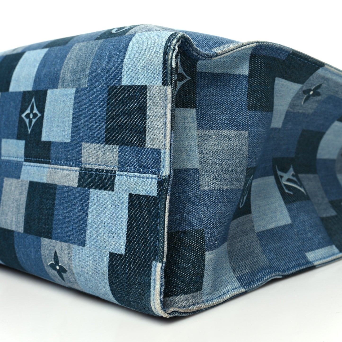 Denim Damier Monogram Onthego Blue Rouge