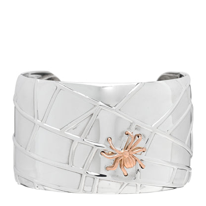 Tiffany Sterling Silver 18K Rose Gold Spider Web Cuff Bracelet 1 of 3