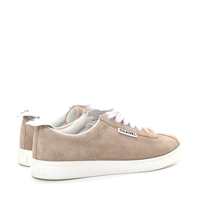 Chanel Suede Calfskin Womens Sneakers 39 Dark Beige 4 of 11