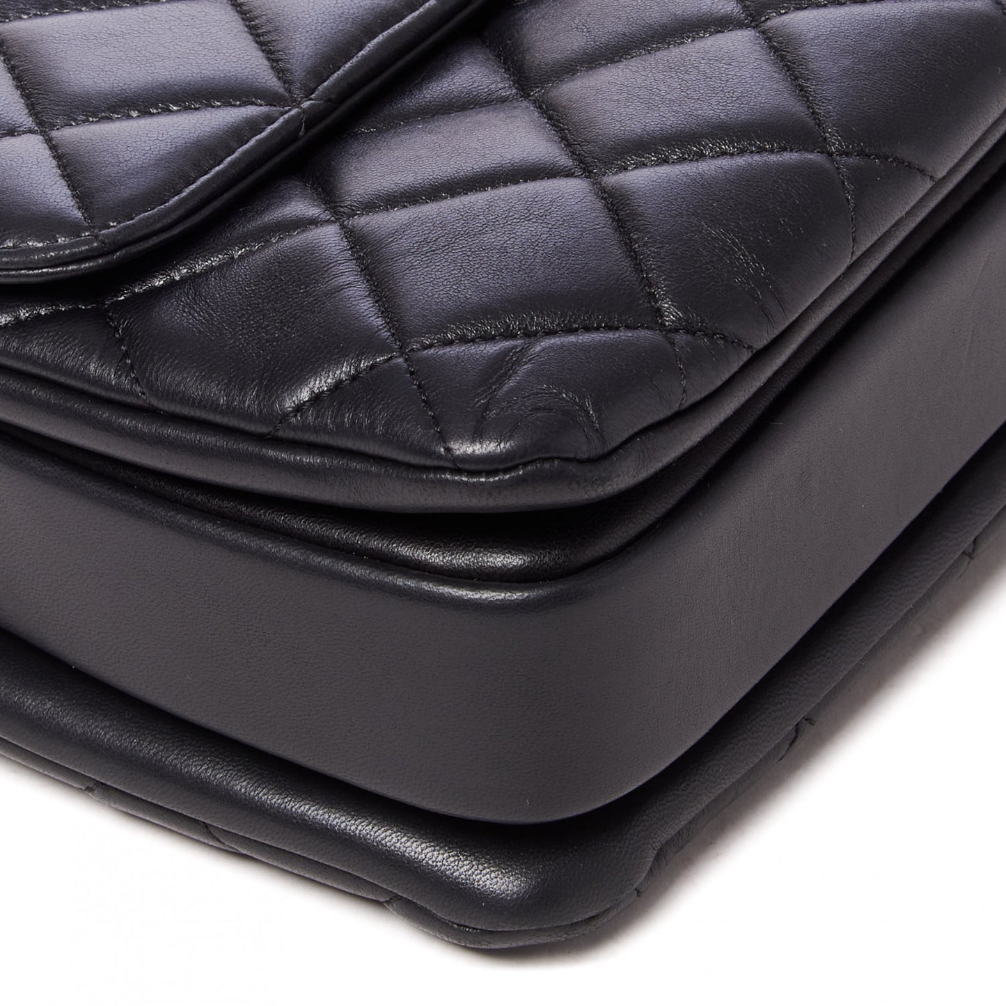 Lambskin Quilted Medium Trendy CC Flap Dual Handle Bag Black