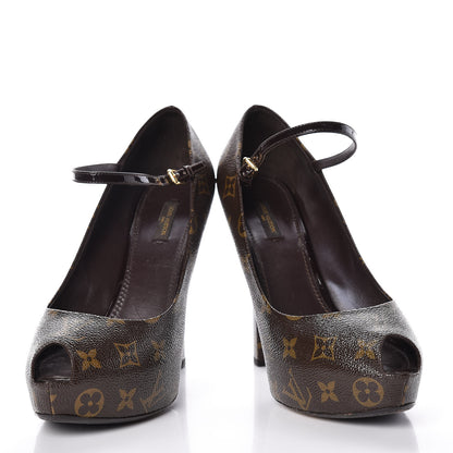 Louis Vuitton Patent Monogram Fetish Vanity Platform Pumps 41 6 of 17