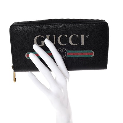 Gucci Calfskin Logo Zip Around Wallet Black 2 of 8
