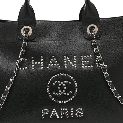 Chanel Caviar Small Studded Deauville Tote Black 8 of 10