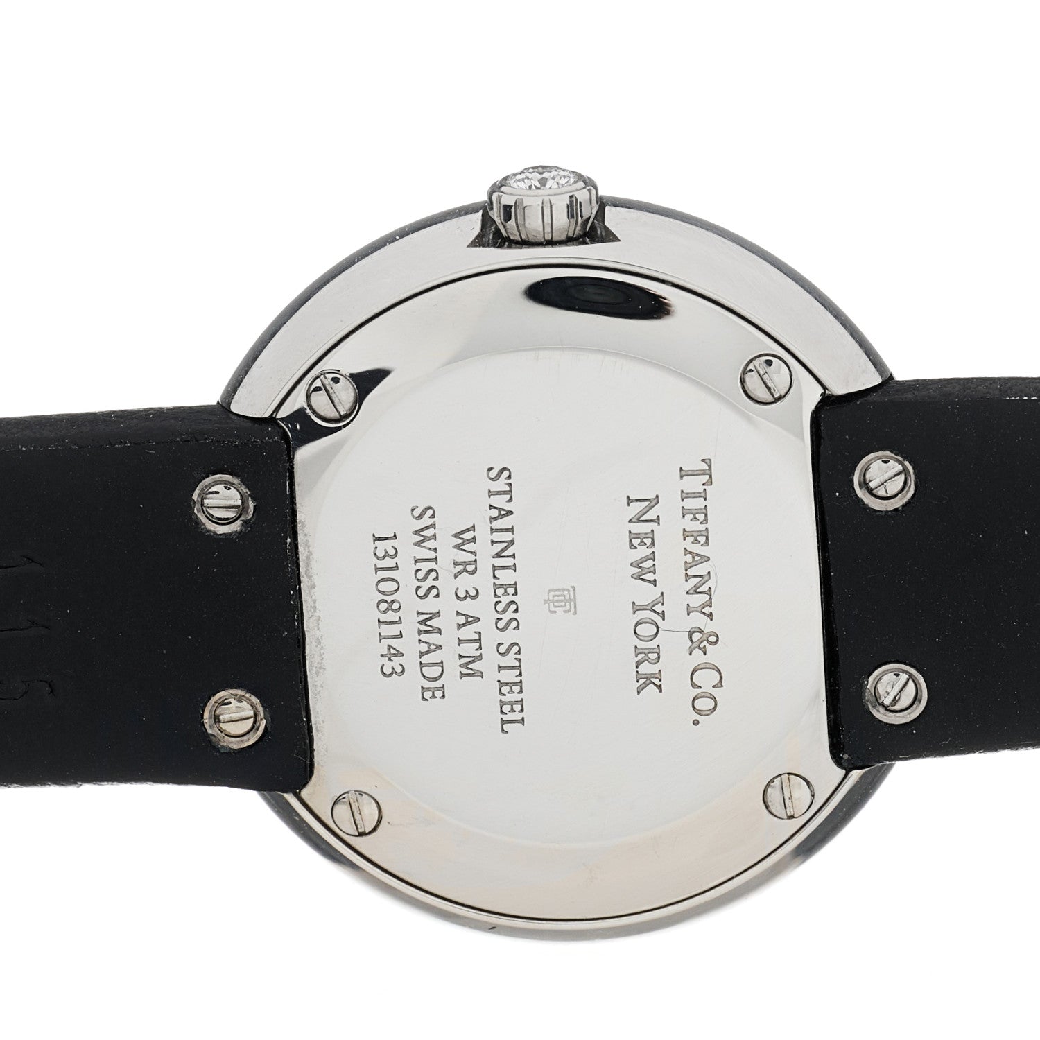 Tiffany Stainless Steel Calfskin Diamond Bezel 24mm Atlas 2-Hand Quartz Watch Tiffany Blue 4 of 5