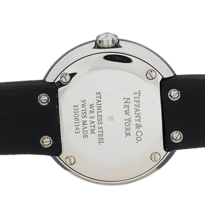 Tiffany Stainless Steel Calfskin Diamond Bezel 24mm Atlas 2-Hand Quartz Watch Tiffany Blue 4 of 5