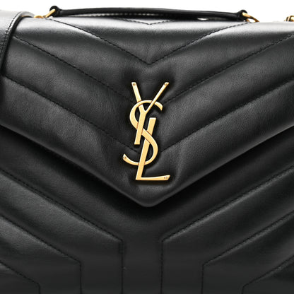 Saint Laurent Calfskin Y Quilted Monogram Small Loulou Chain Satchel Black 9 of 11