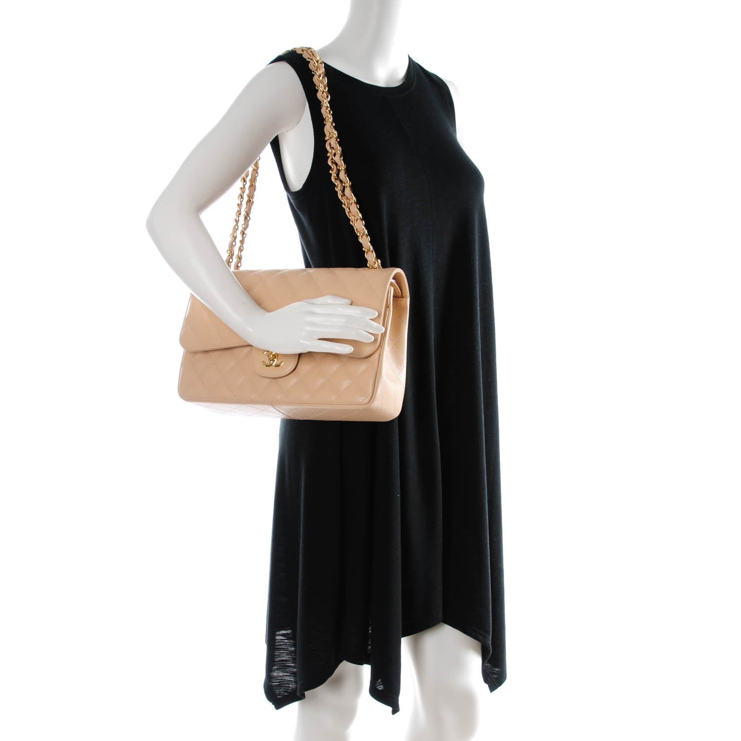 Chanel Caviar Quilted Jumbo Double Flap Beige Clair 2 of 8