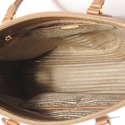 Prada Saffiano Lux Large Double Zip Tote Caramel 5 of 8