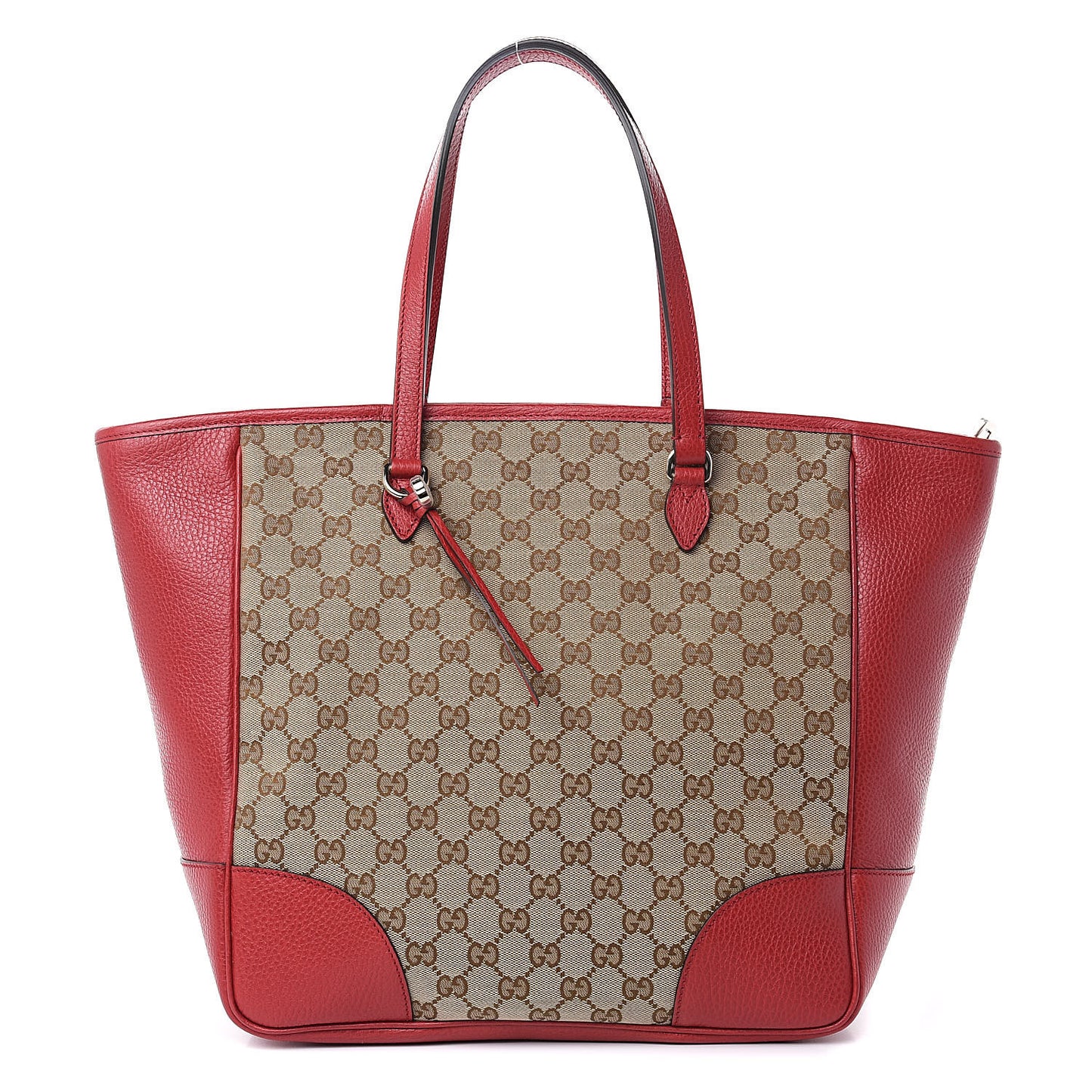 Monogram Bree Zippered Tote Beige Red