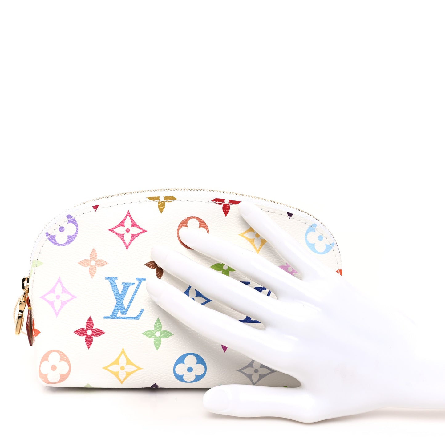LV x TM Monogram Multicolor Cosmetic Pouch PM White
