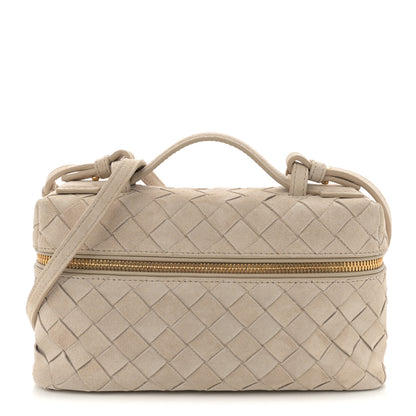 Bottega Veneta Suede Intrecciato Bang Bang Vanity Case Ecru 1 of 10
