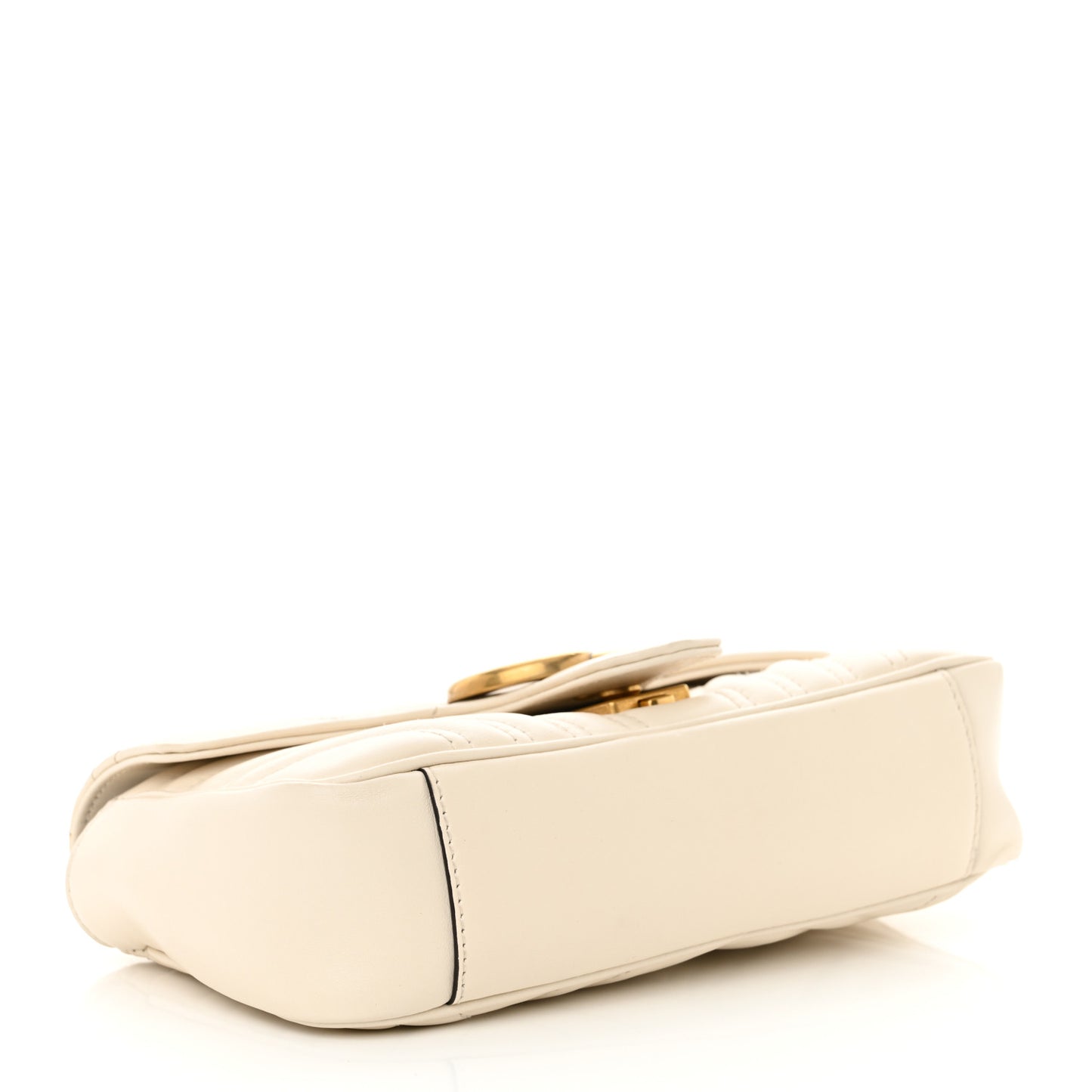 Calfskin Matelasse Mini GG Marmont Shoulder Bag White