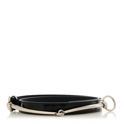 Gucci Calfskin Horsebit Skinny Belt 90 36 Black 1 of 3