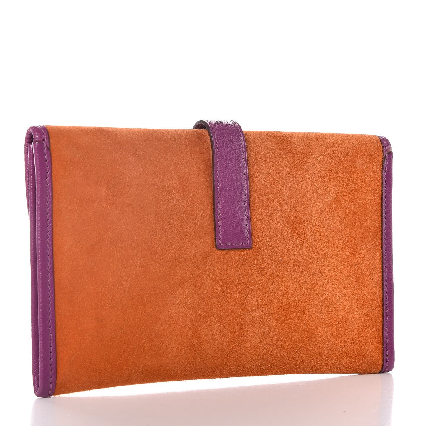 Veau Doblis Suede Chevre Mysore Mini 20 Jige Clutch Orange Cyclamen