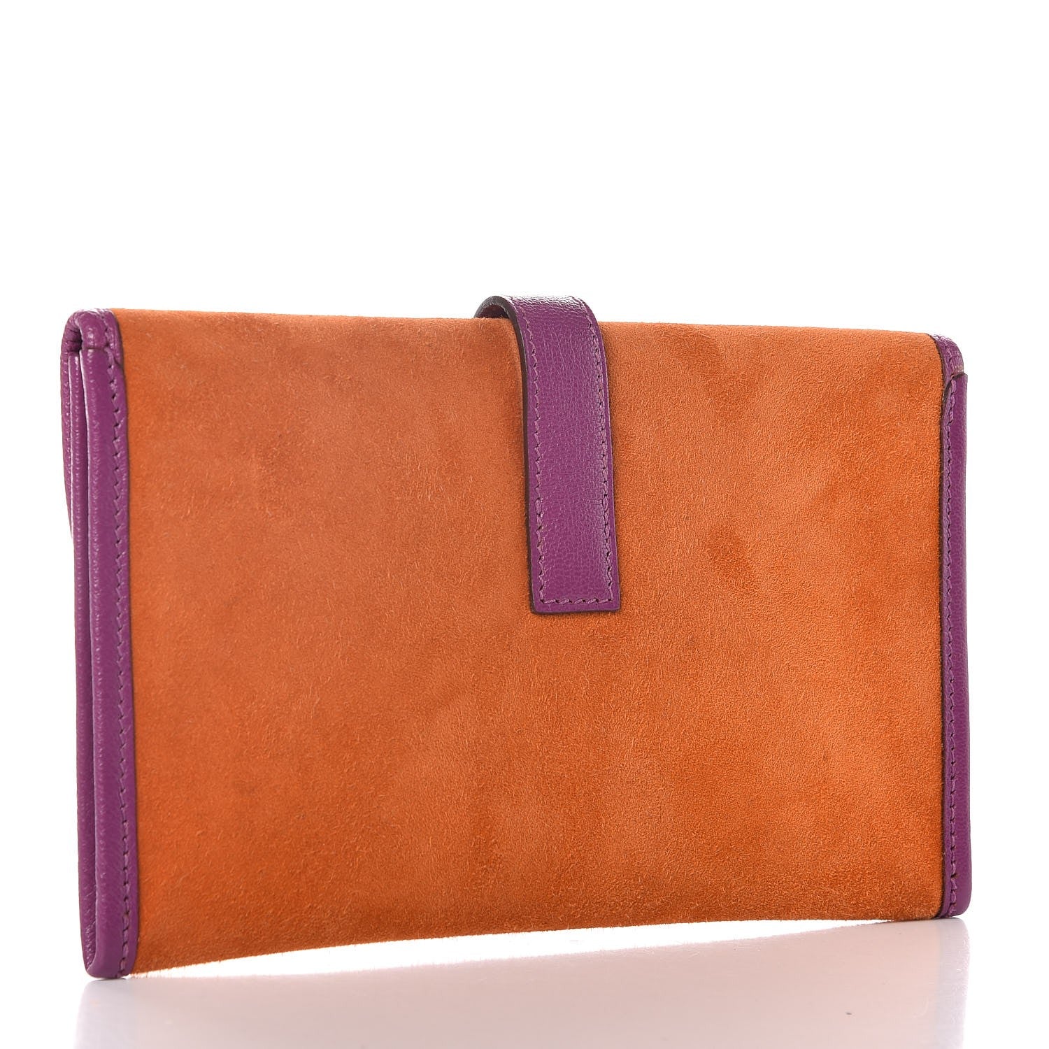 Hermes Veau Doblis Suede Chevre Mysore Mini 20 Jige Clutch Orange Cyclamen 3 of 13