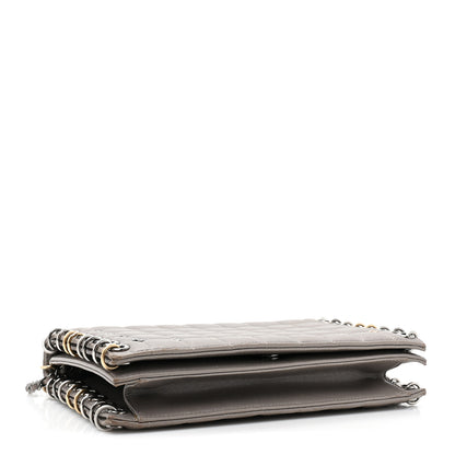 Chanel Lambskin Chocolate Bar Piercing CC Studded Small Chain Flap Bag Grey 4 of 16