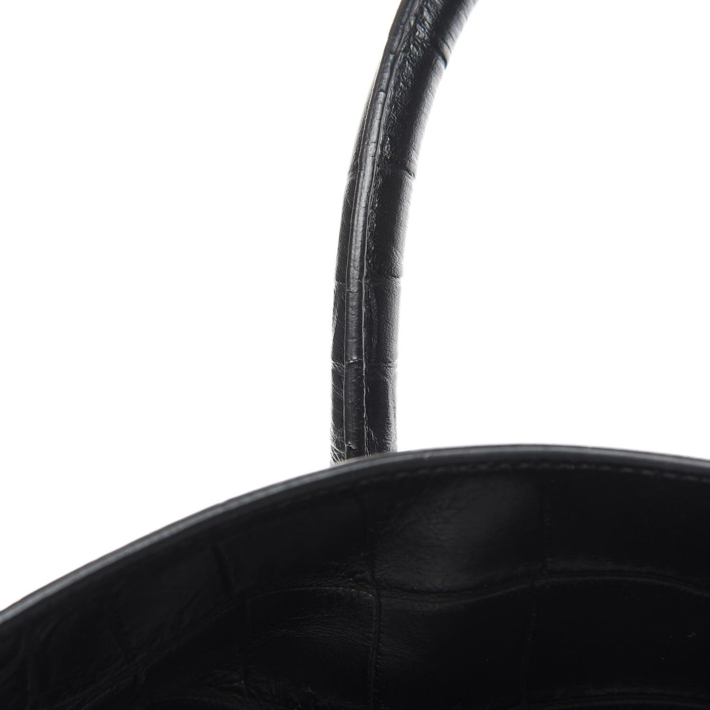 Calfskin Crocodile Embossed Medium Supple Sac de Jour Black