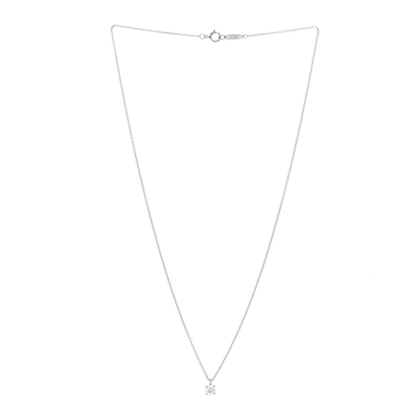 Platinum Diamond .33ct Solitaire Pendant Necklace