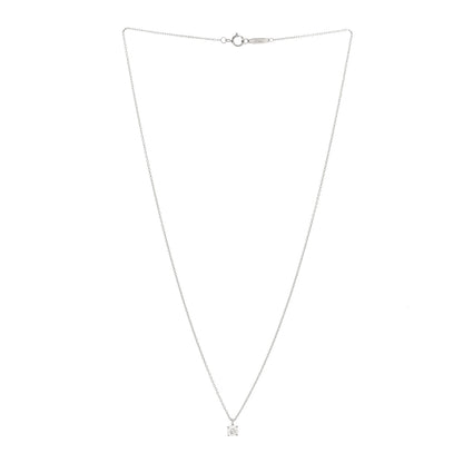 Tiffany Platinum Diamond .33ct Solitaire Pendant Necklace 3 of 4