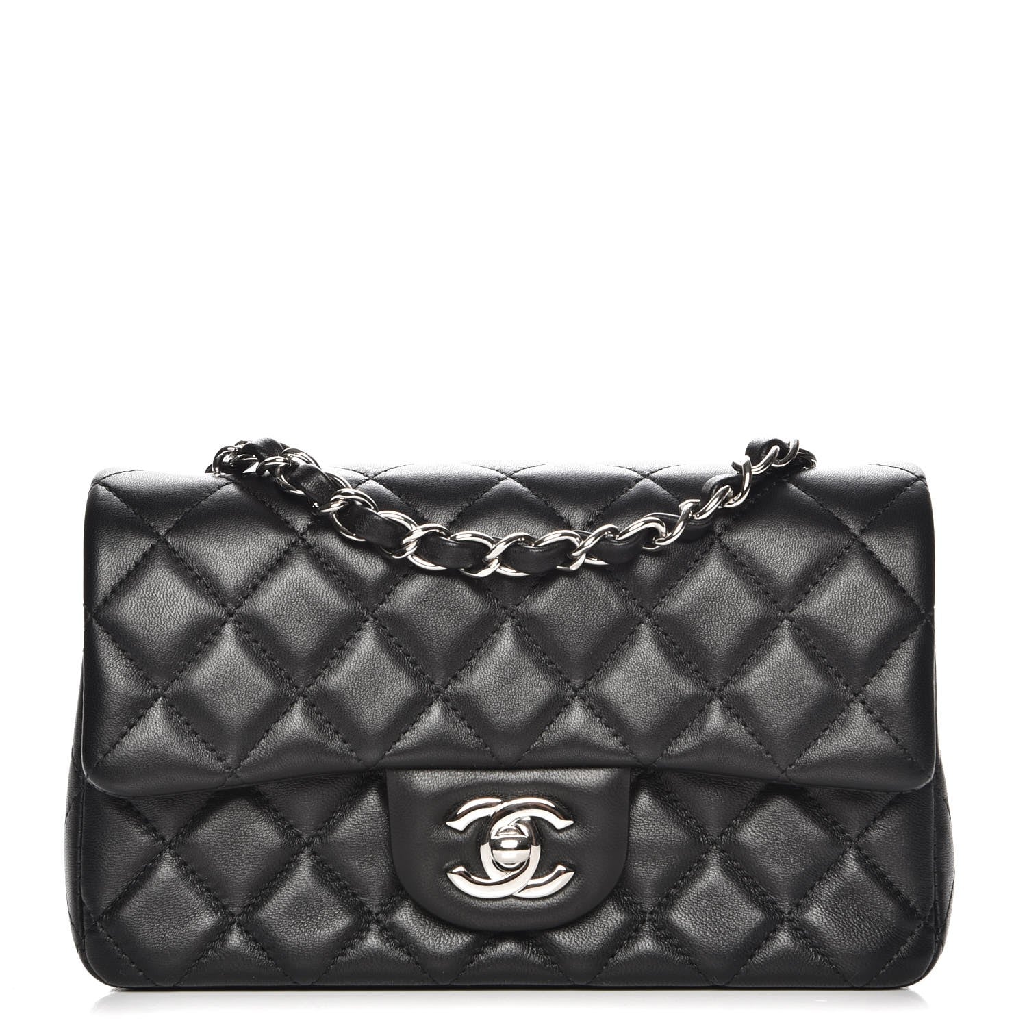 Chanel Lambskin Quilted Mini Rectangular Flap Black 1 of 8