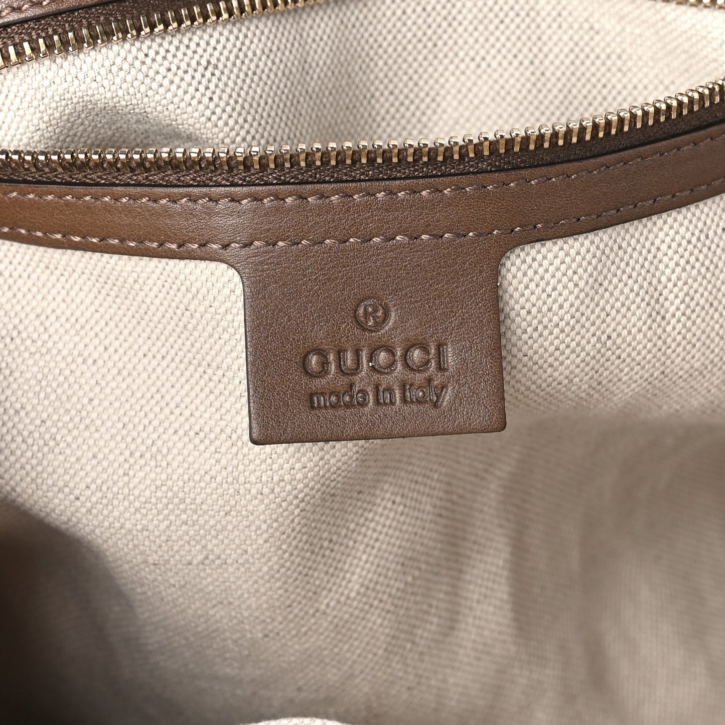 GG Supreme Monogram Margaux Calfskin Small Nice Top Handle Dome Bag Beige Ebony Acero