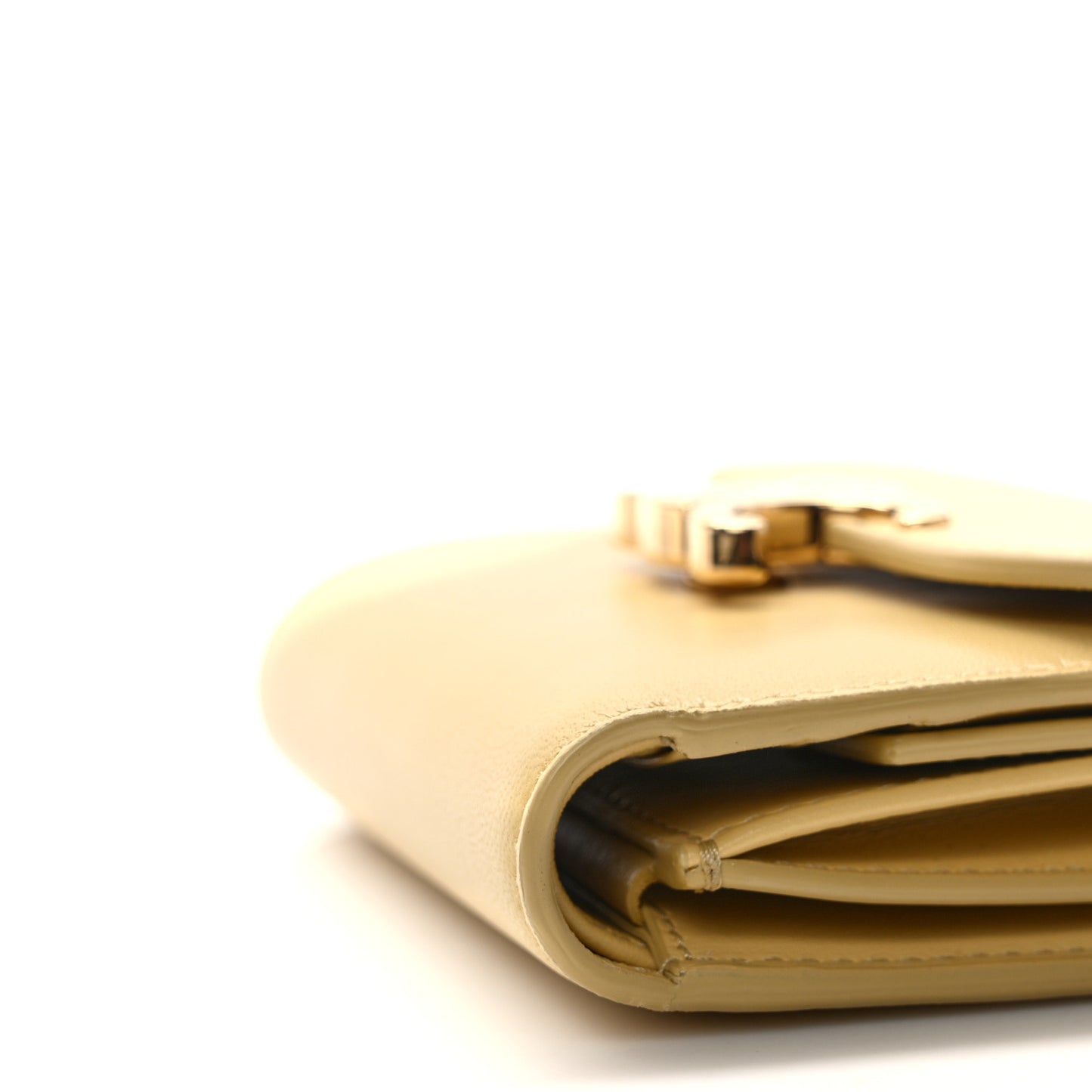 Shiny Smooth Lambskin Small Triomphe Wallet Papyrus
