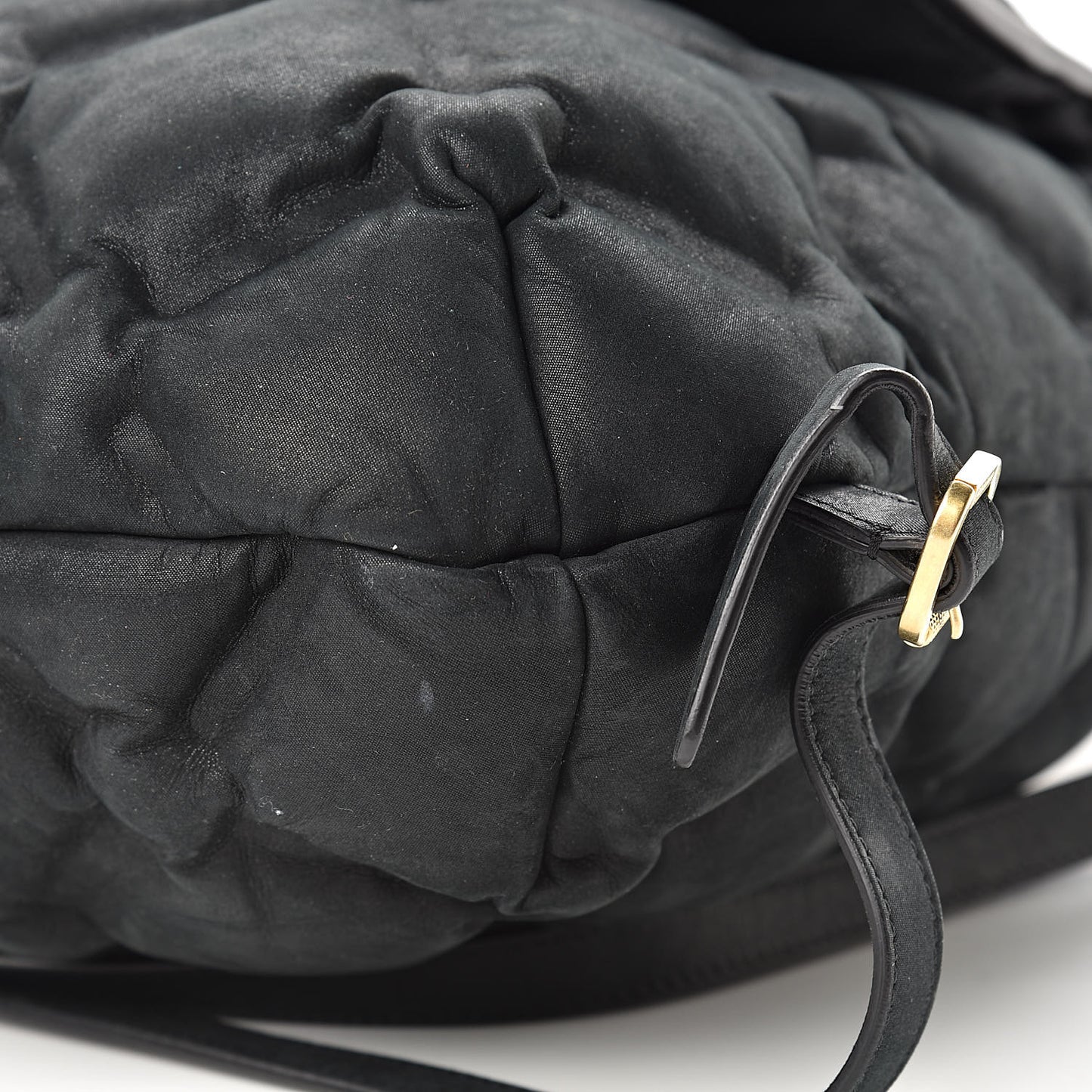 Iridescent Calfskin Quilted Chesterfield Backpack Black