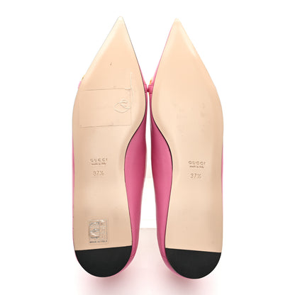 Gucci Nappa Lumiere Deva Horsebit Chain Embellished Flats 37.5 Tropical Flower 5 of 9