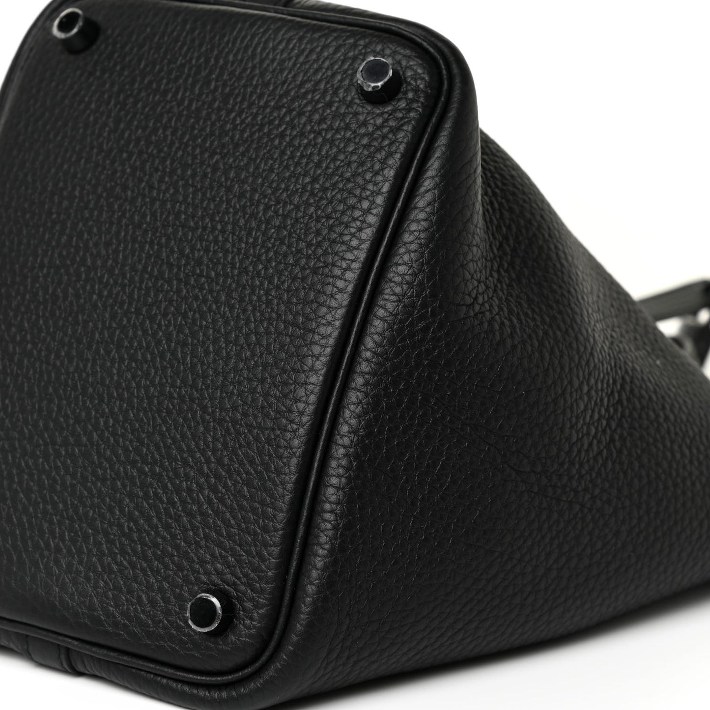 Taurillon Clemence Monochrome Picotin Lock 18 PM Black