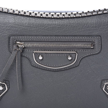 Balenciaga Agneau Silver Metallic Edge Hardware Wallet On Chain Grey 8 of 14