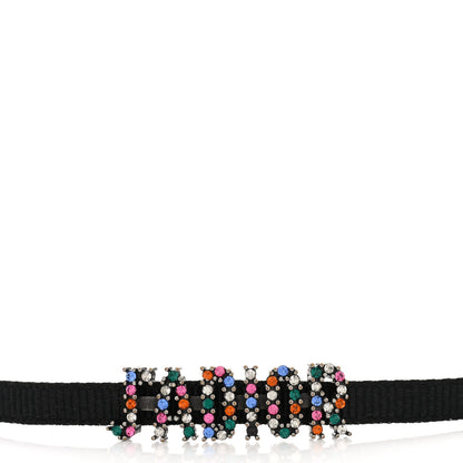 Christian Dior Grosgrain Ribbon Crystal J'Adior Logo Choker Necklace Multicolor 4 of 5
