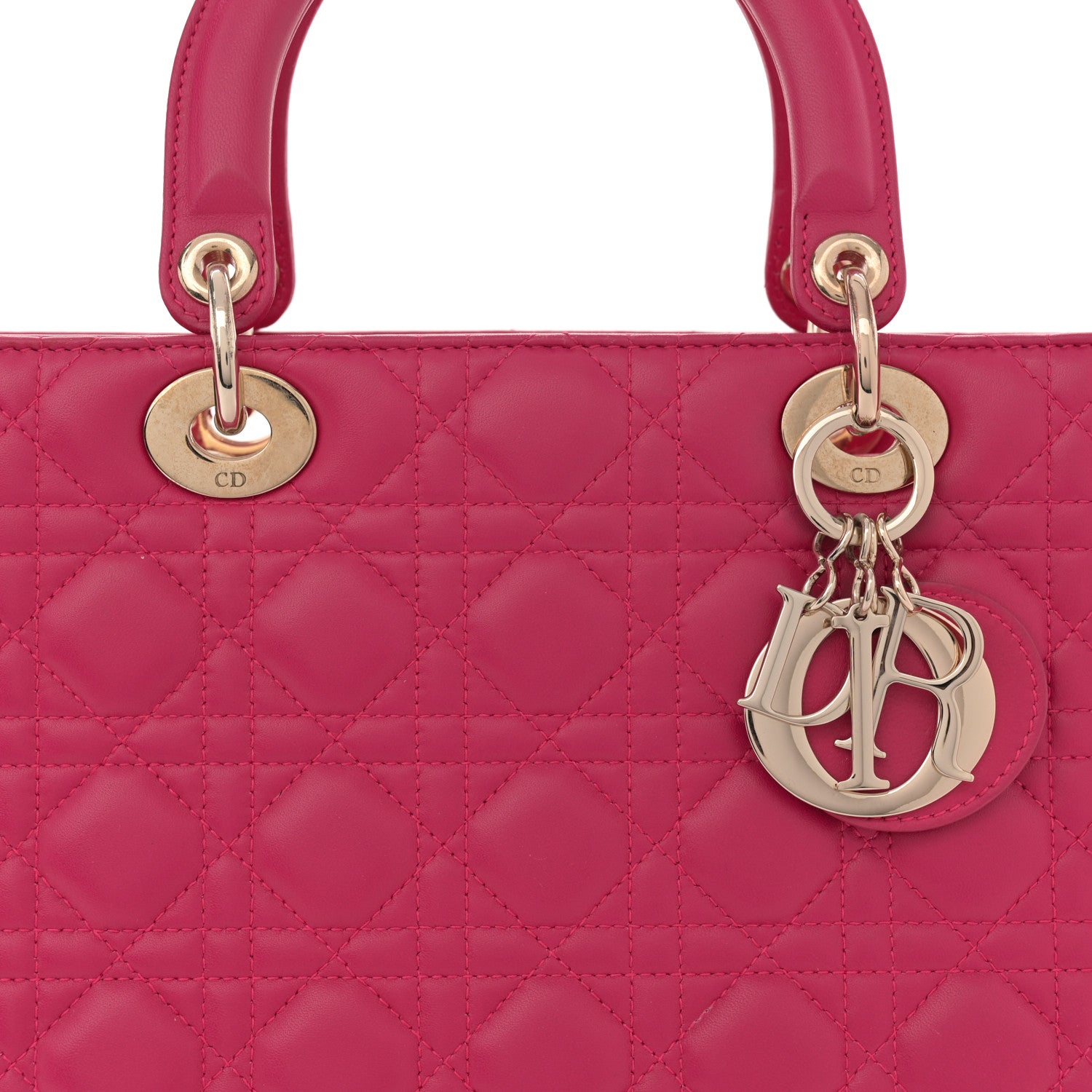 Christian Dior Lambskin Cannage Large Lady Dior Pink 8 of 14
