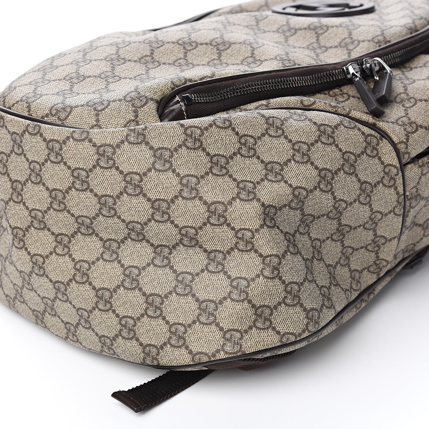 GG Plus Monogram Interlocking G Medium Backpack Dark Brown
