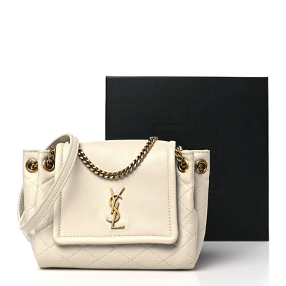 Saint Laurent Lambskin Quilted Monogram Mini Nolita Blanc Vintage 9 of 9