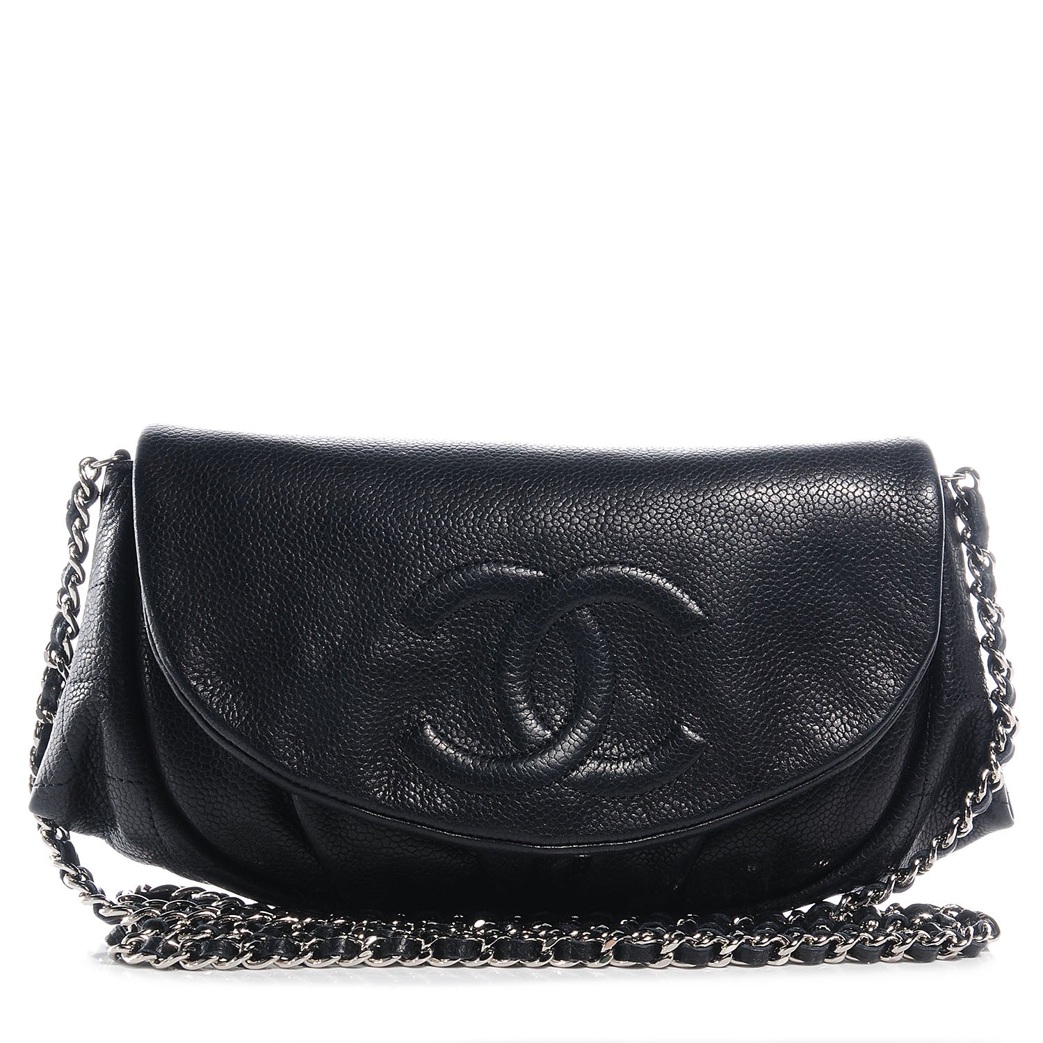 Chanel Caviar Half Moon Wallet On Chain WOC Black 1 of 8