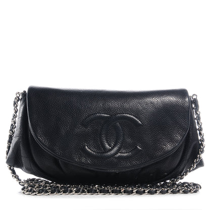 Chanel Caviar Half Moon Wallet On Chain WOC Black 1 of 8