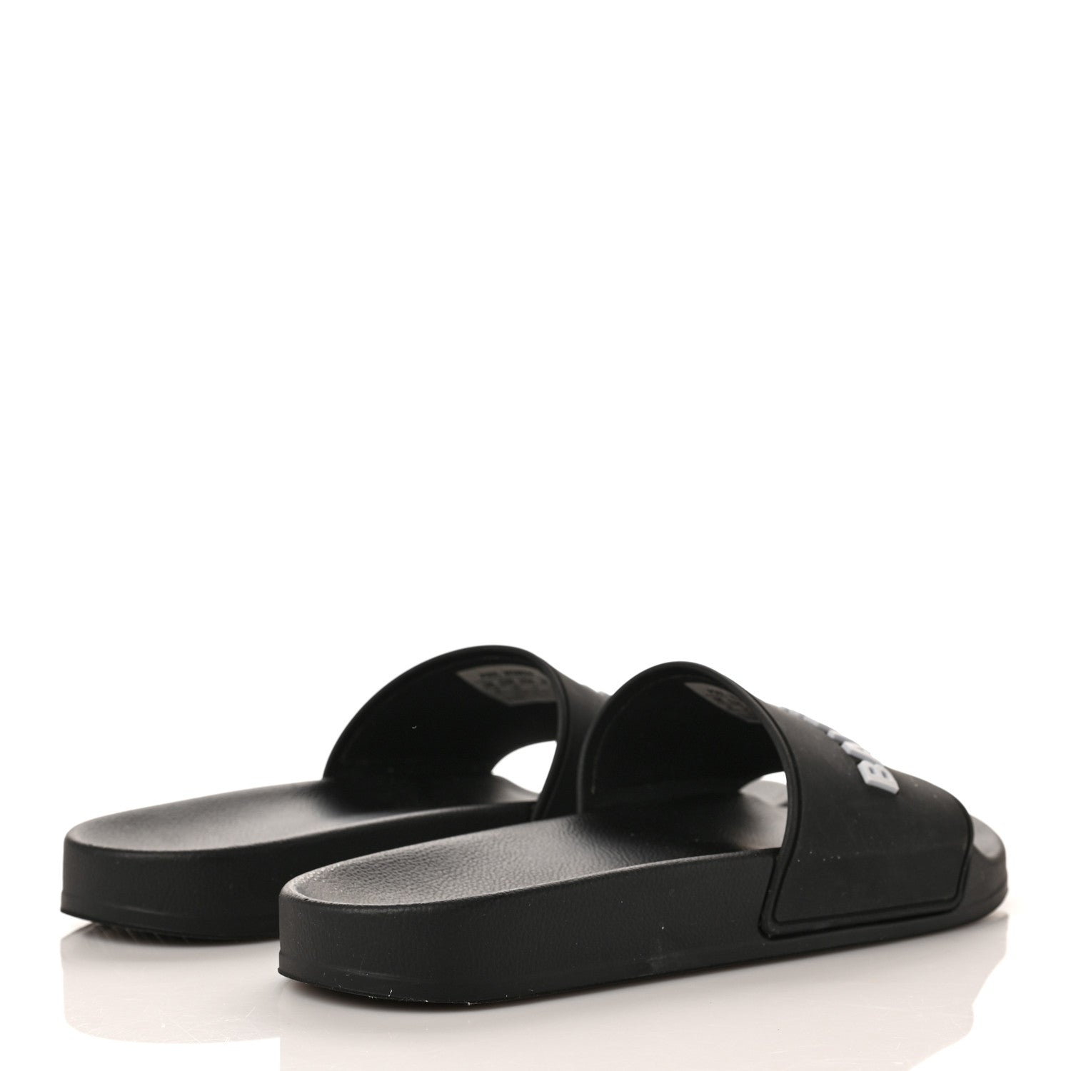 Balenciaga Rubber Womens Logo Pool Slide Sandals 39 Black White 4 of 6