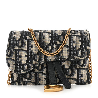 Christian Dior Oblique Nano Saddle Chain Pouch Blue 1 of 12