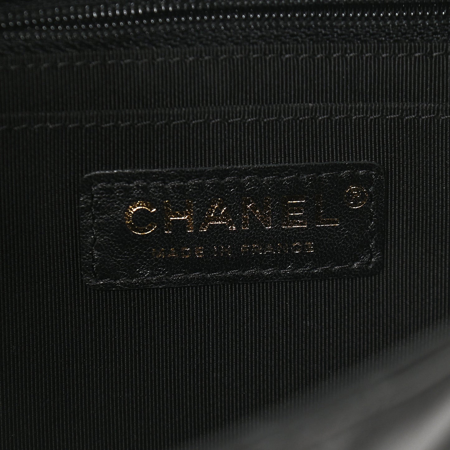 Calfskin Chevron Quilted Small Statement Flap Black
